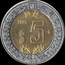 Mexico 5 Pesos Avers